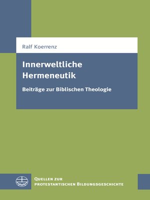 cover image of Innerweltliche Hermeneutik